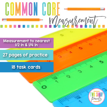 Preview of Measurement to the nearest 1/2 and 1/4 inch | Measurement Activity | Task Cards
