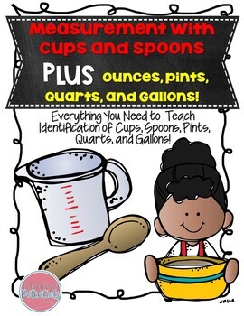 Preview of Measurement with Cups and Spoons PLUS Ounces, Pints, Quarts, and Gallons!