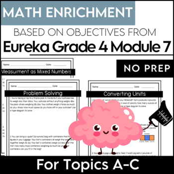 Preview of Measurement with Multiplication Math Enrichment Packet - Eureka Grade 4 Module 7