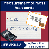 Measuring mass task cards using metric units