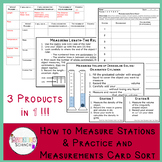 Measurements Card Sort, How to Measure Stations & Practice!