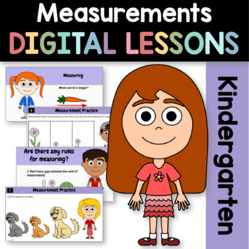 Preview of Measurements for Kindergarten Google Slides | Interactive Math Skills Practice