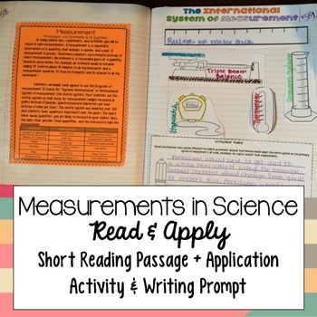 Preview of Measurements in Science Reading Comprehension Interactive Notebook