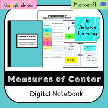 Preview of Measures of Center Digital Notebook with VIDEOS!! VA SOL 6.11