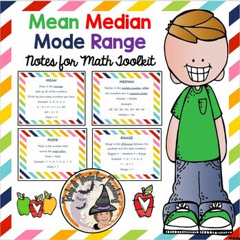 Preview of Mean Median Mode Range Notes Central Tendency Measures of Center