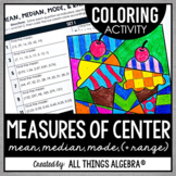 Measures of Center (Mean, Median, Mode) & Range | Coloring