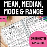 Mean, Median, Mode, Range Notes & Practice | Measures of C