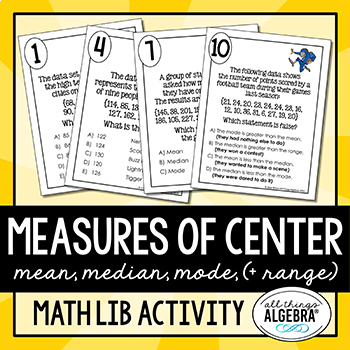 Preview of Measures of Center (Mean, Median, Mode) & Range | Math Lib