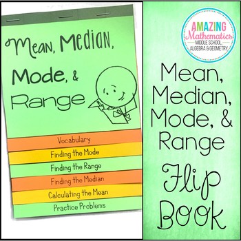 Preview of Measures of Center (Mean, Median, & Mode) and Range Flip Book