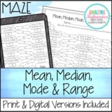 Measures of Center (Mean, Median, & Mode) and Range Maze W