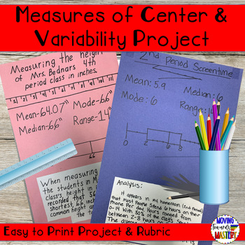 Preview of Measures of Center & Measures of Variability Math Project