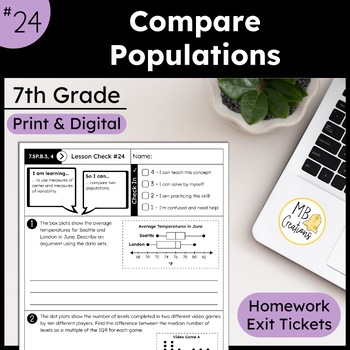 Preview of Measures of Center/Variability Dot Plots & Histograms -iReady Math 7th Grade L24