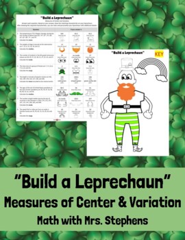 Preview of Measures of Center and Variation "Build a Leprechaun"