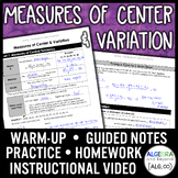 Measures of Center and Variation Lesson | Warm-Up | Notes 