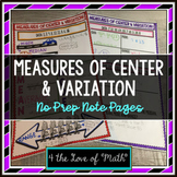 Measures of Central Tendency and Variation No Prep Note Pages