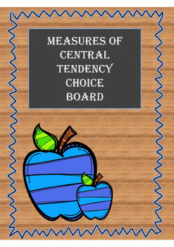 Preview of Measures of Central Tendency Choice Board-- Mean, Mode, Median, Range