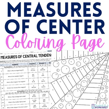 Preview of Measures of Central Tendency Coloring Activity