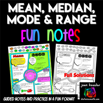 Preview of Measures of Central Tendency FUN Notes Doodle Pages