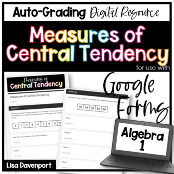 Preview of Measures of Central Tendency Google Forms Homework