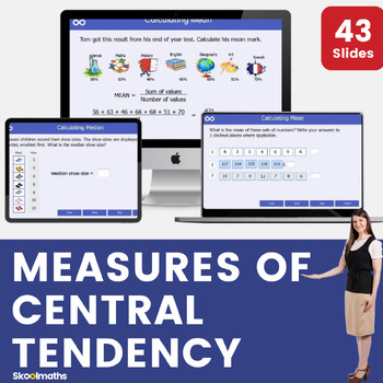 Preview of Measures of Center - Mean, Median, Mode and Range Interactive Math Lesson