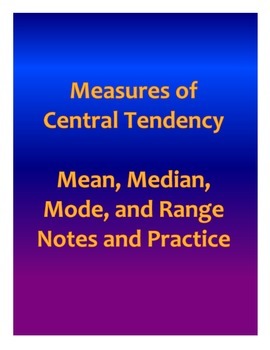 Preview of Measures of Central Tendency Notes and Practice
