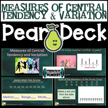 Preview of Measures of Central Tendency/Variation Digital Activity Google Slides/Pear Deck