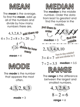 Preview of Measures of Central Tendency bookmark/ reference page