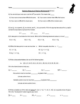 Preview of Measures of Position Worksheet #2