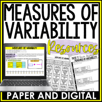 Preview of Measures of Variability Bundle Activities Guided Notes Homework