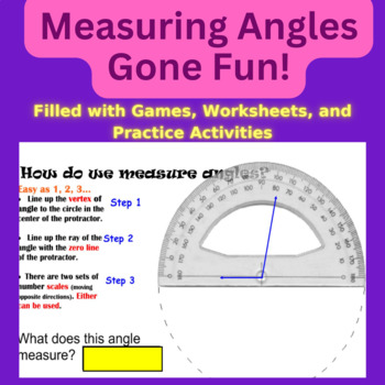 Preview of Measuring Angles  (Activities, Games, Instructional Videos, Worksheets) 