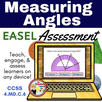 Preview of Measuring Angles Easel Assessment - Digital Angle Measurement Activity