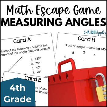 Preview of Measuring Angles Math Escape Room - Measuring Different Types of Angles Game