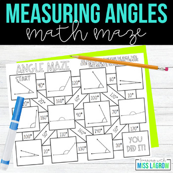 Preview of Measuring Angles Maze with a Protractor