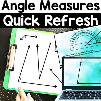 Preview of Measuring Angles Review with Estimating Degrees - Freebie