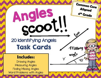 Preview of Measuring Angles Task Cards Scoot