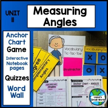 Preview of 4th Grade Measuring Angles Vocabulary Game and Strategy Anchor Chart Pack