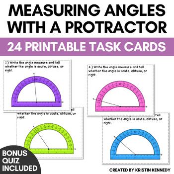 Preview of Measuring Angles With a Protractor Task Cards