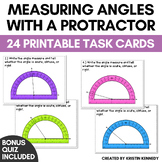 Measuring Angles With a Protractor Task Cards