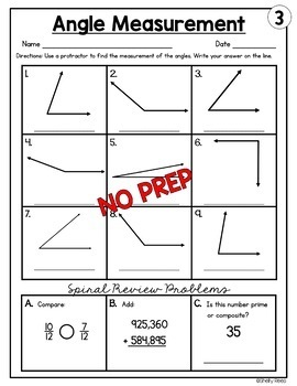 Measuring Angles Worksheets by Shelly Rees | Teachers Pay Teachers