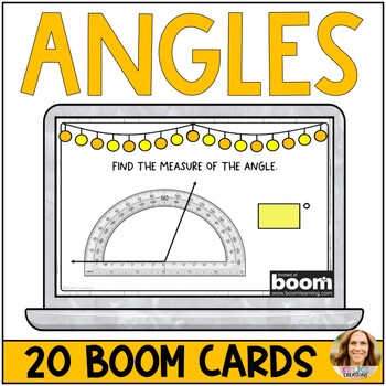 Preview of Measuring Angles and Degrees Digital Boom Cards - 4th Grade Math Review