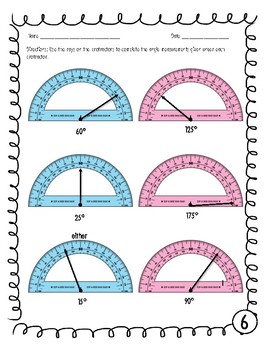 worksheets for measuring angles with a protractor
