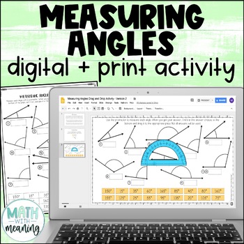 Preview of Measuring Angles With a Protractor Digital and Print Activity