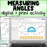 Measuring Angles With a Protractor Digital and Print Activity
