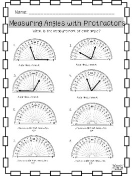 angles to measure with protractor worksheet