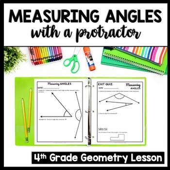 Preview of Using a Protractor for Drawing & Measuring Angles 4th Grade Practice Worksheets