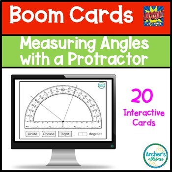 Preview of Measuring Angles with a Protractor Digital Boom Cards