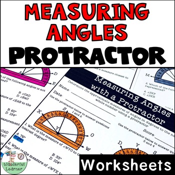 Preview of Measuring Angles with a Protractor Worksheets 4th 5th Print Digital TEKS 4.7C