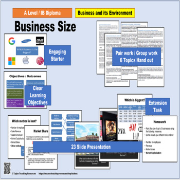 Preview of Measuring Business Size - AP / A Level / IB Diploma Business - Full Lesson