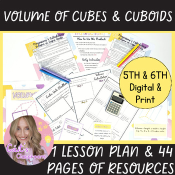Preview of Cube/Cuboid Volume Math Lesson Plan│Worksheets,Hands-on Activities│5th/6th Grade