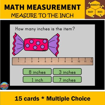 Preview of Measuring Candy- Inches- BOOM cards